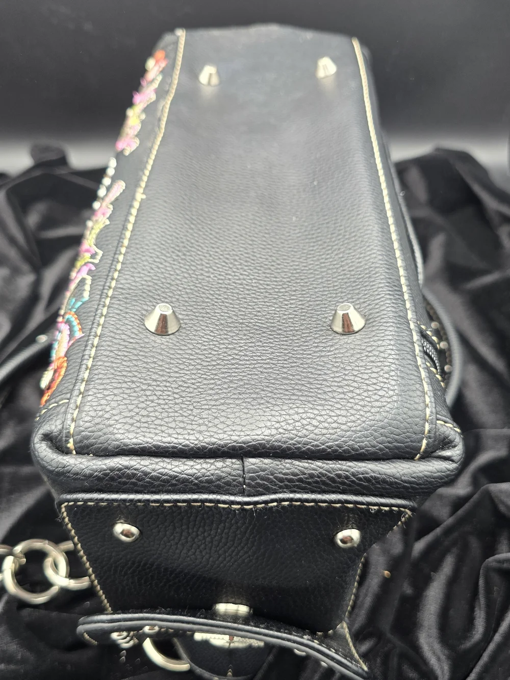 Montana West Black Embroidered Sugar Skull Shoulder Bag (Conceal Carry Bag)